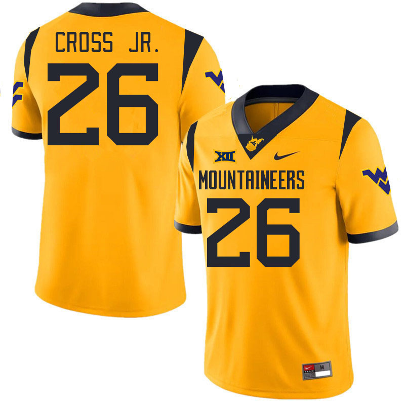 Men #26 Jason Cross Jr. West Virginia Mountaineers College 2024 New Uniforms Football Jerseys Stitch